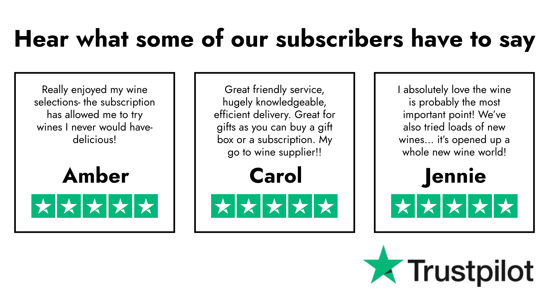Testimonials from subscribers